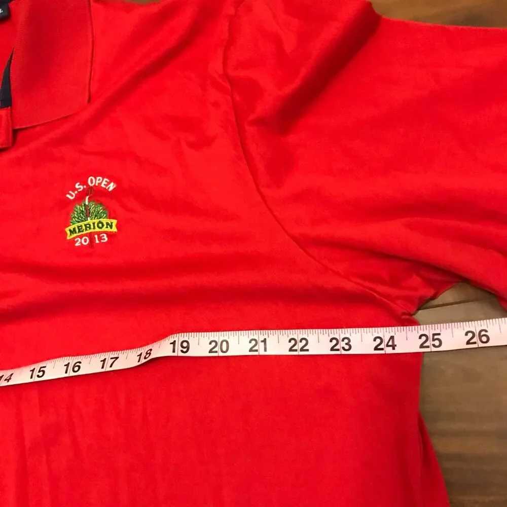 Polo Golf Ralph Lauren Men's Red US Open Merion 2013 Polo Shirt Size XL Preppy‎